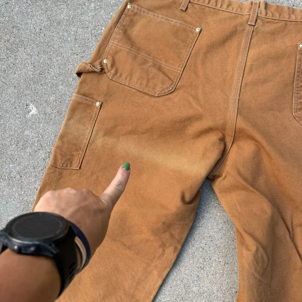 Carhartt Double Knee Loose Original Fit B01 BRN 42x32 Brown Tan Duck USA